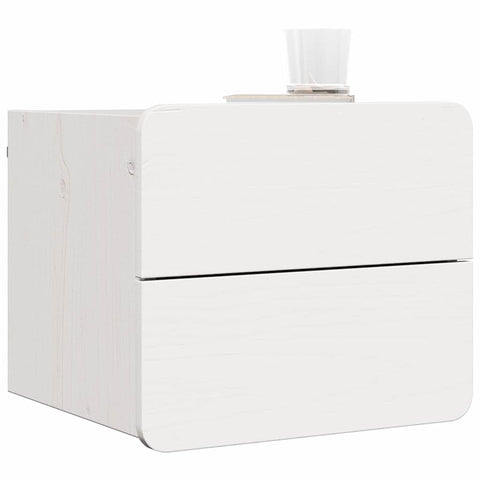 vidaXL Bedside Table with Drawer White 39 x 34 x 33 cm Solid pine wood