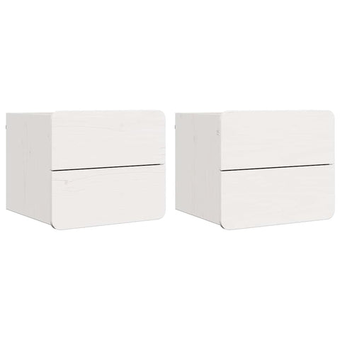 vidaXL Bedside Table 2 pcs White 39 x 34 x 33 cm Solid pinewood