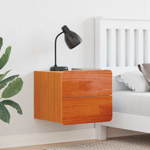 vidaXL Bedside Table 2 pcs Brown 39 x 34 x 33 cm Solid pinewood