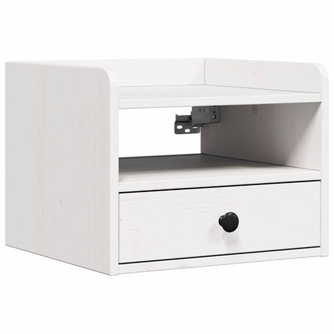 vidaXL Bedside Table White 38 x 36 x 29.5 cm Solid pine wood