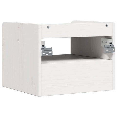 vidaXL Bedside Table White 38 x 36 x 29.5 cm Solid pine wood