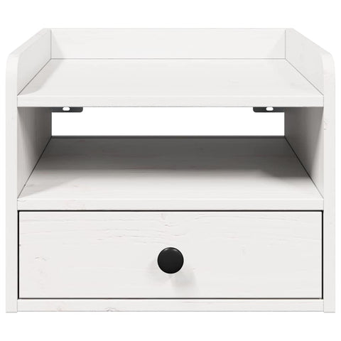 vidaXL Bedside Table White 38 x 36 x 29.5 cm Solid pine wood