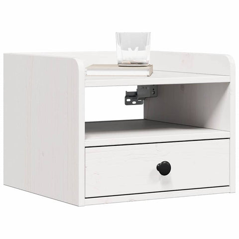 vidaXL Bedside Table White 38 x 36 x 29.5 cm Solid pine wood