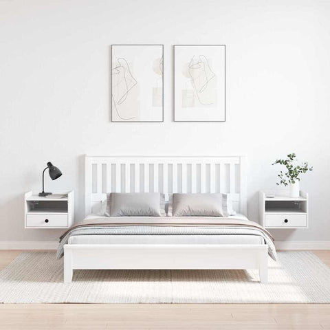 vidaXL Bedside Tables 2 pcs White 38 x 36 x 29.5 cm Solid pine wood