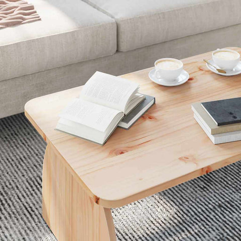 vidaXL Coffee Table Natural 80 x 50 x 31 cm Solid pine wood