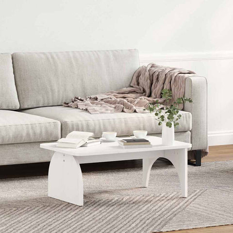 vidaXL Coffee Table White 80 x 50 x 31 cm Solid pine wood