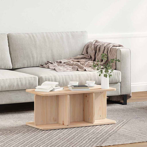 vidaXL Coffee Table Natural Solid pine wood