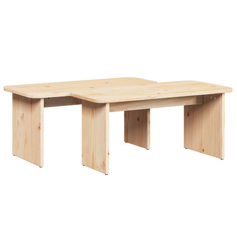 vidaXL Coffee Table 2 pcs Natural Solid pine wood