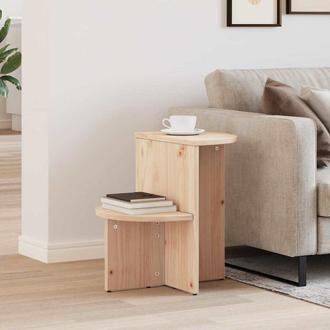 vidaXL Side Table Natural Solid pine wood