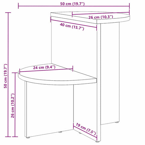 vidaXL Side Table Natural Solid pine wood