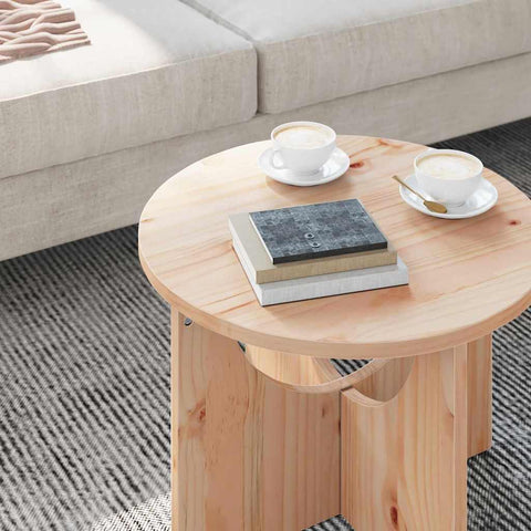 vidaXL Coffee Table Natural 50 x 50 x 35 cm Solid pine wood