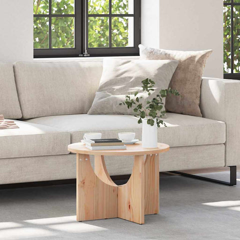 vidaXL Coffee Table Natural 50 x 50 x 35 cm Solid pine wood