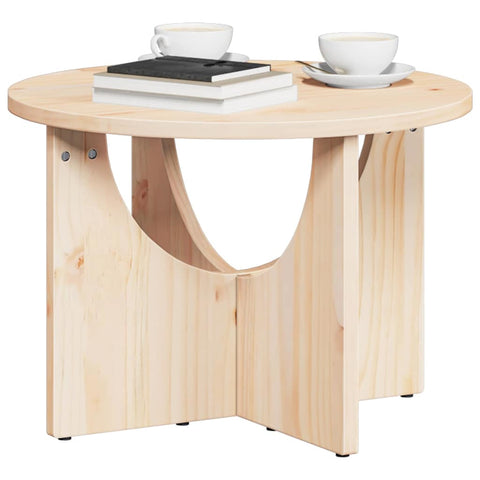 vidaXL Coffee Table Natural 50 x 50 x 35 cm Solid pine wood