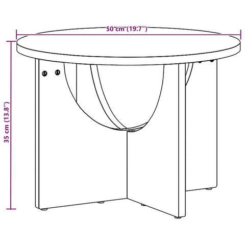 vidaXL Coffee Table Natural 50 x 50 x 35 cm Solid pine wood