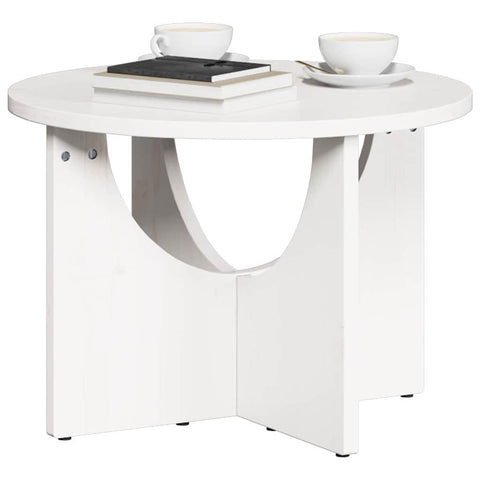 vidaXL Coffee Table White 50 x 50 x 35 cm Solid pine wood