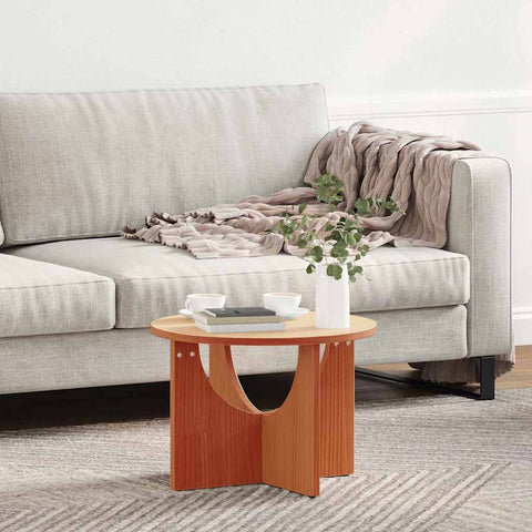vidaXL Coffee Table Wax brown 50 x 50 x 35 cm Solid pine wood