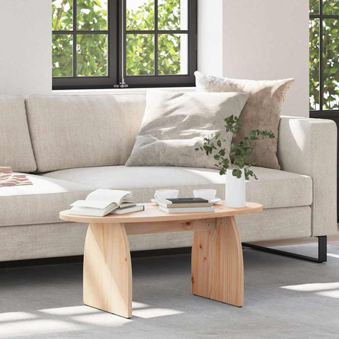 vidaXL Coffee Table Natural 80 x 40 x 35 cm Solid pine wood