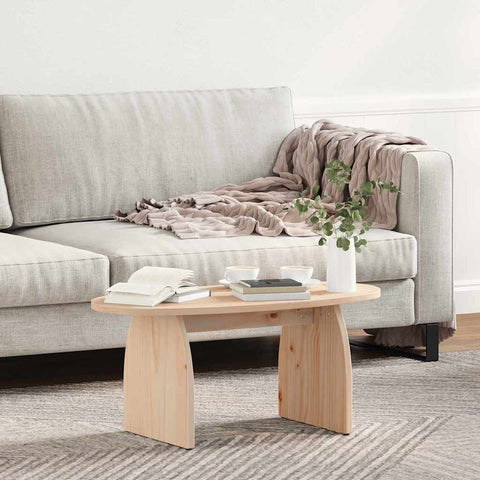 vidaXL Coffee Table Natural 80 x 40 x 35 cm Solid pine wood