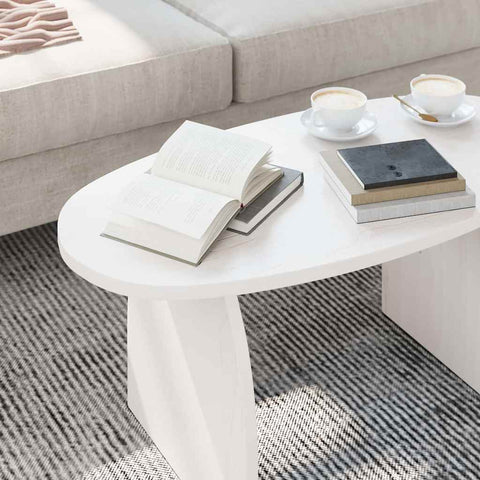 vidaXL Coffee Table White Solid Pine Wood