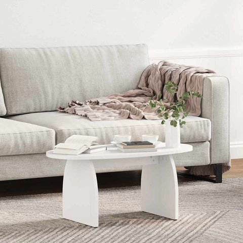vidaXL Coffee Table White Solid Pine Wood