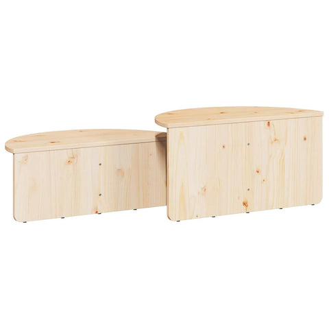 vidaXL Coffee Table 2 pcs Natural Solid pine wood