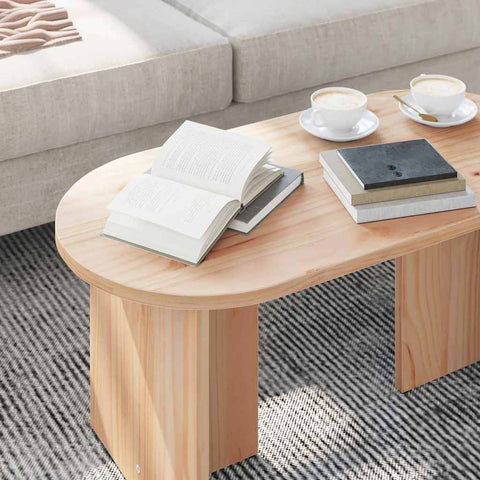 vidaXL Coffee Table Natural 80 x 39.5 x 35 cm Solid Pine wood