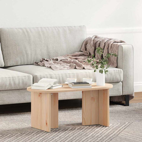 vidaXL Coffee Table Natural 80 x 39.5 x 35 cm Solid pine wood