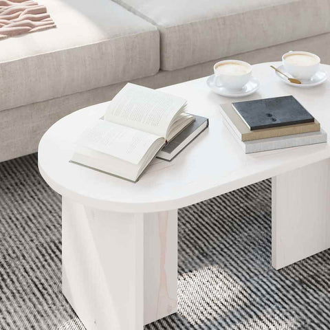 vidaXL Coffee Table White 80 x 39.5 x 35 cm Solid Pine wood