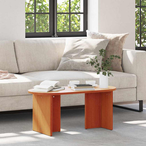 vidaXL Coffee Table Wax brown 80 x 39.5 x 35 cm Solid pine wood