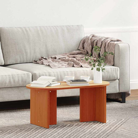 vidaXL Coffee Table Wax brown 80 x 39.5 x 35 cm Solid pine wood