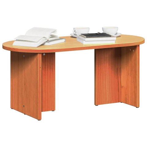 vidaXL Coffee Table Wax brown 80 x 39.5 x 35 cm Solid pine wood
