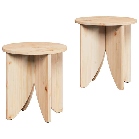 vidaXL Coffee Table 2 pcs Natural 41.5 x 41.5 x 44 cm Solid pine wood