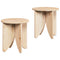 vidaXL Coffee Table 2 pcs Natural 41.5 x 41.5 x 44 cm Solid pine wood