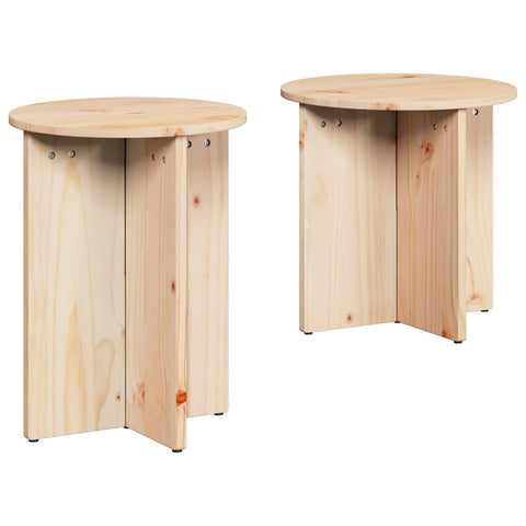 vidaXL Coffee Table 2 pcs Natural Solid pine wood