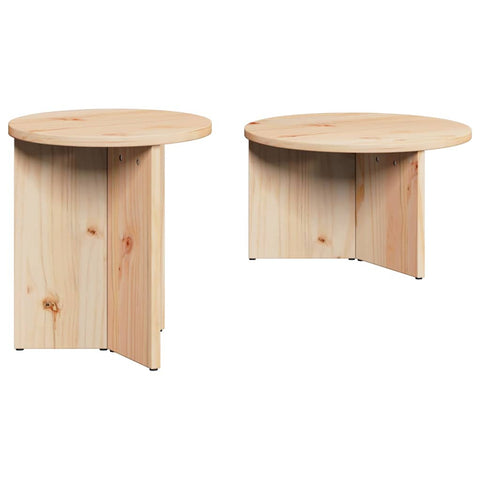 vidaXL Coffee Table Set 2 pcs Natural Solid pine wood