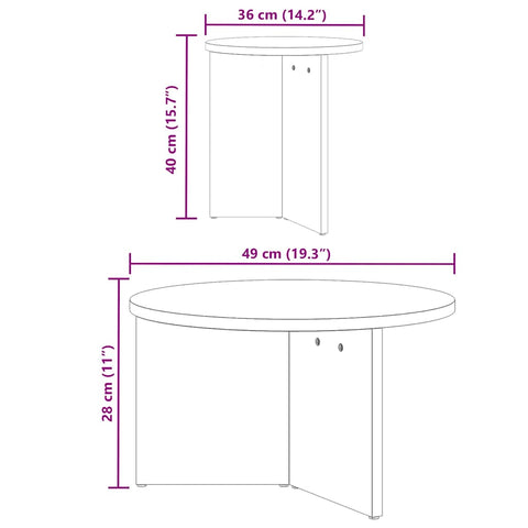 vidaXL Coffee Table Set 2 pcs White Solid pine wood