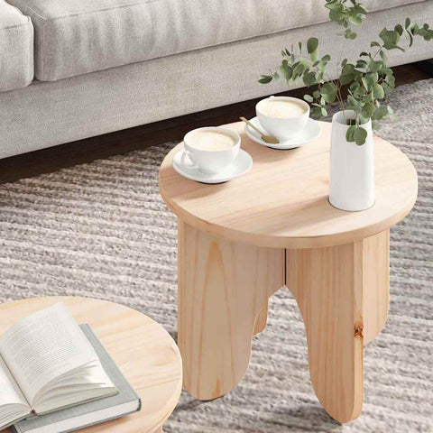 vidaXL Coffee Table Set 2 pcs Natural Solid pine wood
