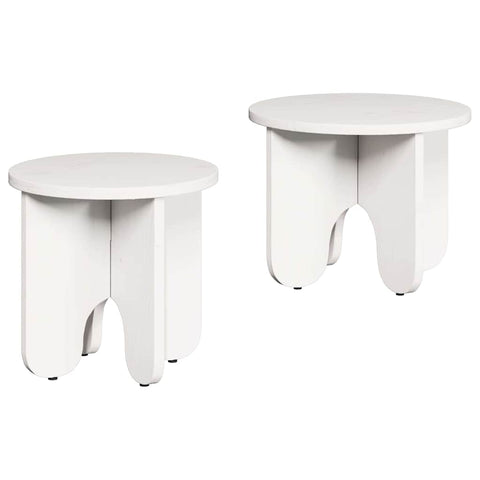 vidaXL Coffee Table Set 2 pcs White Solid pine wood