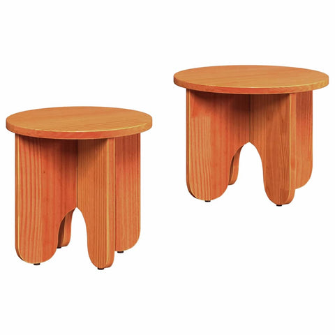 vidaXL Coffee Table Set 2 pcs Wax brown Solid pine wood