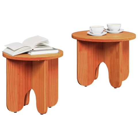 vidaXL Coffee Table Set 2 pcs Wax brown Solid pine wood