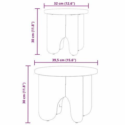 vidaXL Coffee Table Set 2 pcs Wax brown Solid pine wood