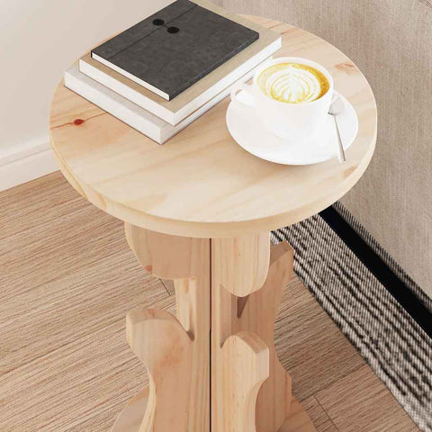 vidaXL Side Table Natural Solid pine wood