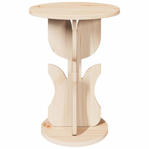 vidaXL Side Table Natural Solid pine wood