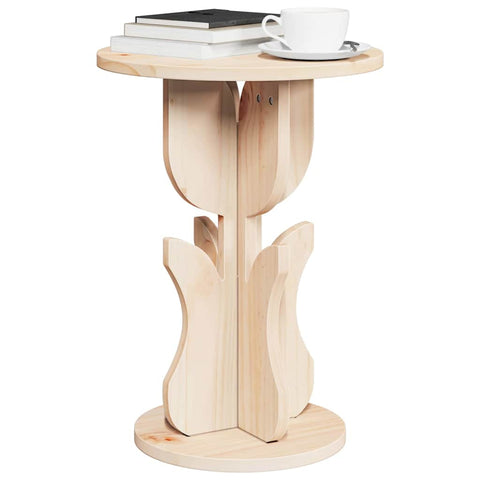 vidaXL Side Table Natural Solid pine wood