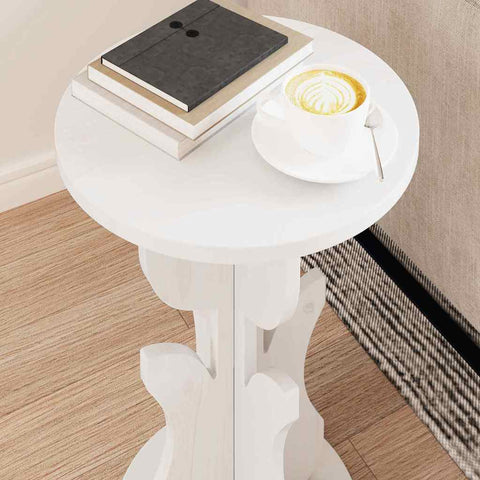 vidaXL Side Table White 39.5 x 39.5 x 53.5 cm Solid pine wood