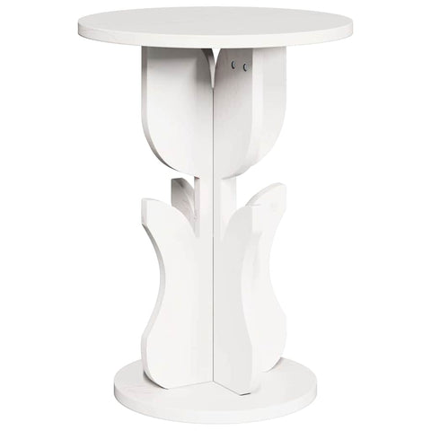 vidaXL Side Table White 39.5 x 39.5 x 53.5 cm Solid pine wood