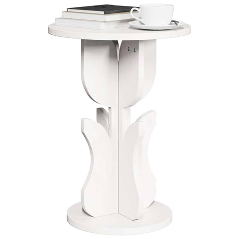 vidaXL Side Table White 39.5 x 39.5 x 53.5 cm Solid pine wood