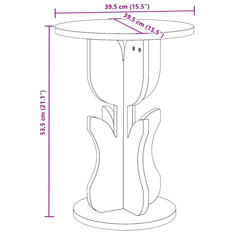 vidaXL Side Table White 39.5 x 39.5 x 53.5 cm Solid pine wood