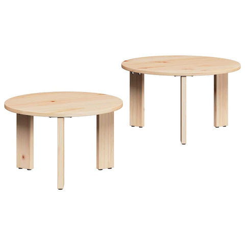 vidaXL Coffee Table Set 2 pcs Natural 47.5 x 47.5 x 27 cm