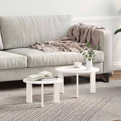 vidaXL Coffee Table Set 2 pcs White 47.5 x 47.5 x 27 cm